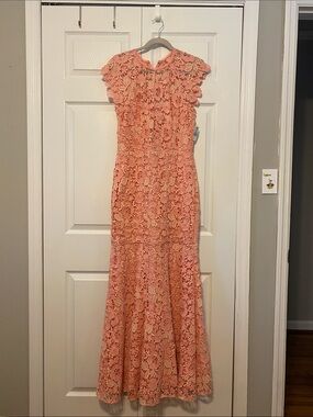 Shoshanna Coral Lace Maxi Gown